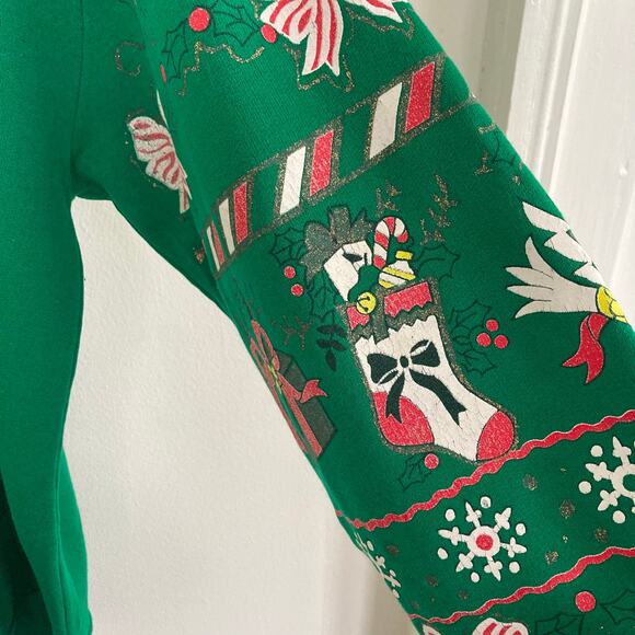Vintage Green Christmas Crew Neck Sweatshirt - Picture 3 of 4